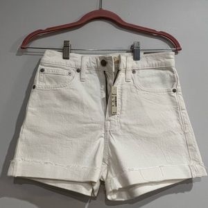 NWT Madewell women high waist white denim shorts